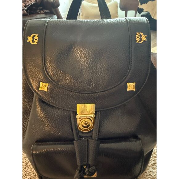 EUC MCM Leather Backpack in Black main image 8